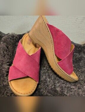 Born Women's Pink Wedge Sandals